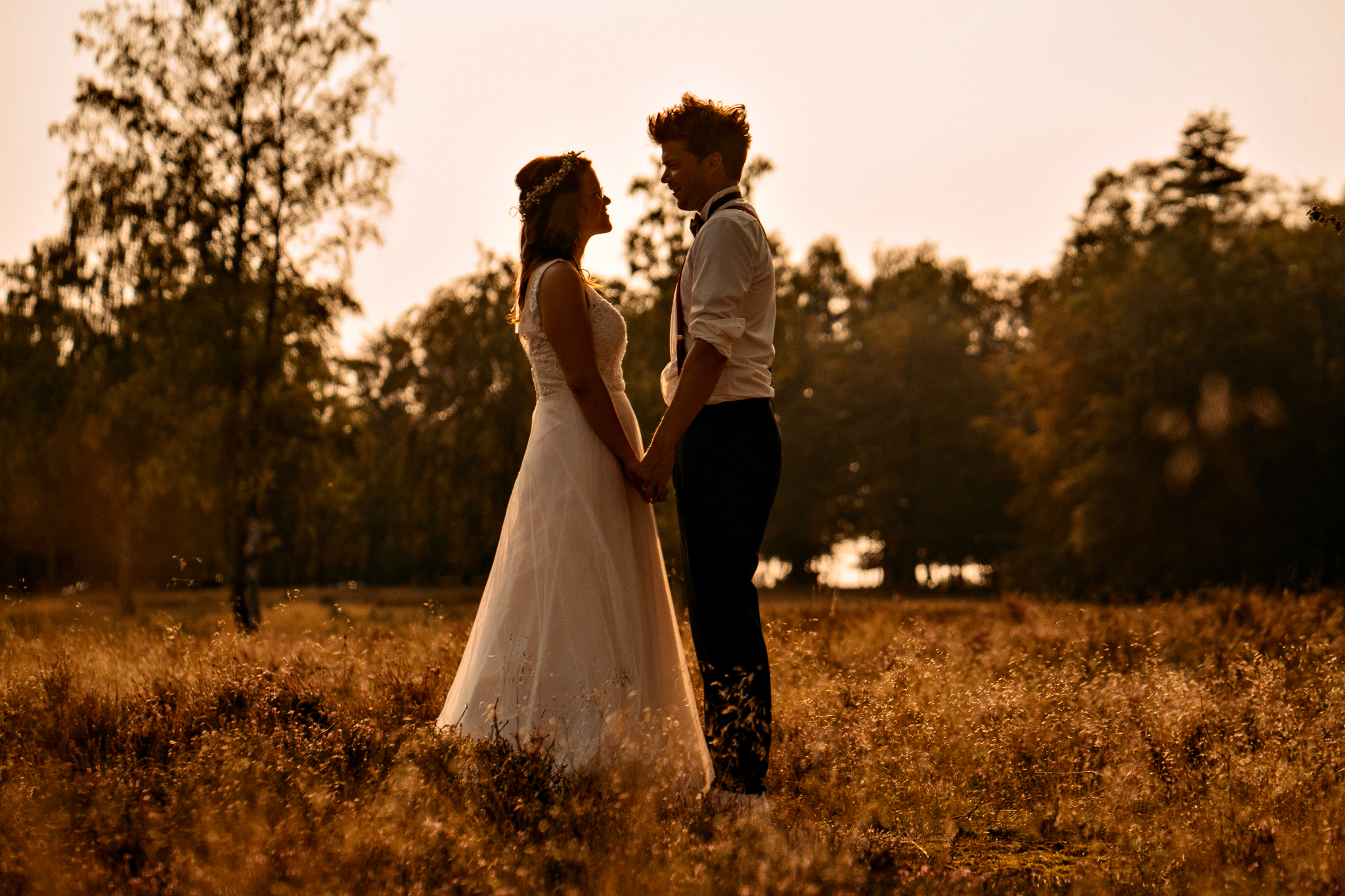 Hochzeits-Fotoshooting in der Lüneburger Heide